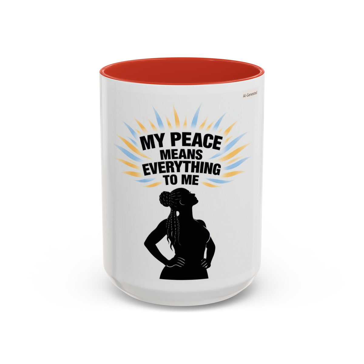 My Peace Means Everything to Me Accent Coffee Mug — Inspirational Self-Care Ceramic Mug