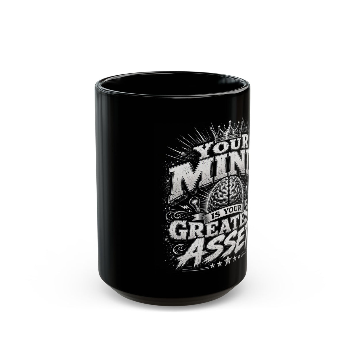 Inspirational Black Mug - "Your Mind Is Your Greatest Asset" Coffee Cup