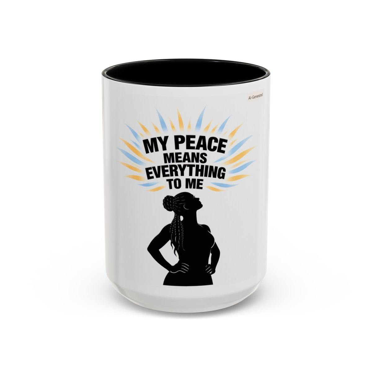 My Peace Means Everything to Me Accent Coffee Mug — Inspirational Self-Care Ceramic Mug