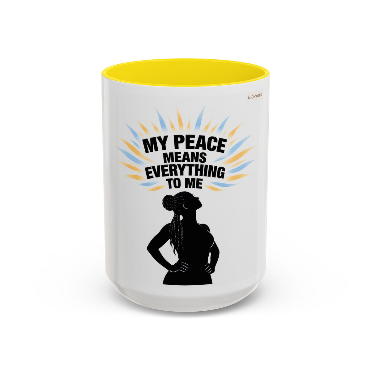 My Peace Means Everything to Me Accent Coffee Mug — Inspirational Self-Care Ceramic Mug