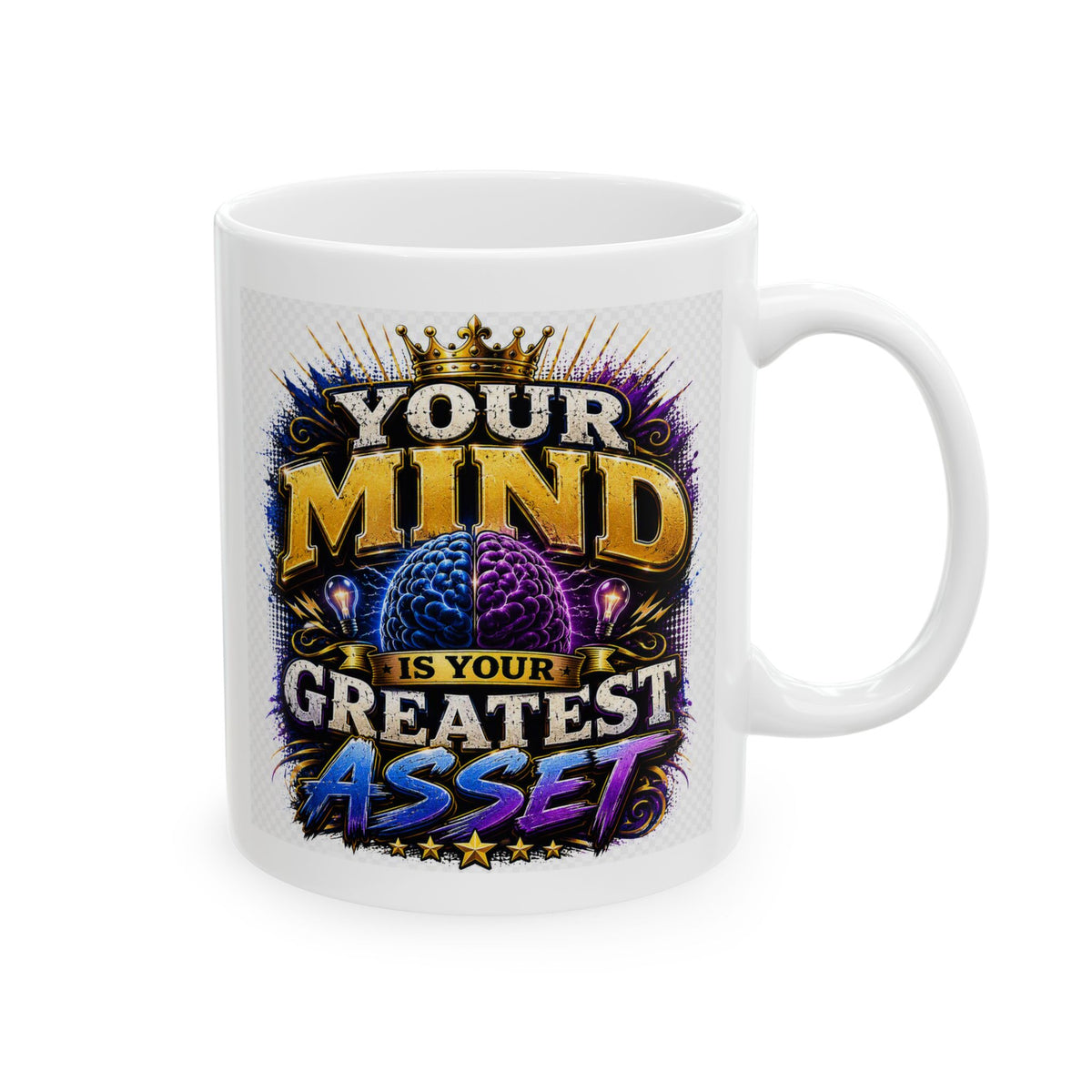 Inspirational Coffee Mug — "Your Mind Is Your Greatest Asset" Motivational Ceramic Cup (11oz/15oz)