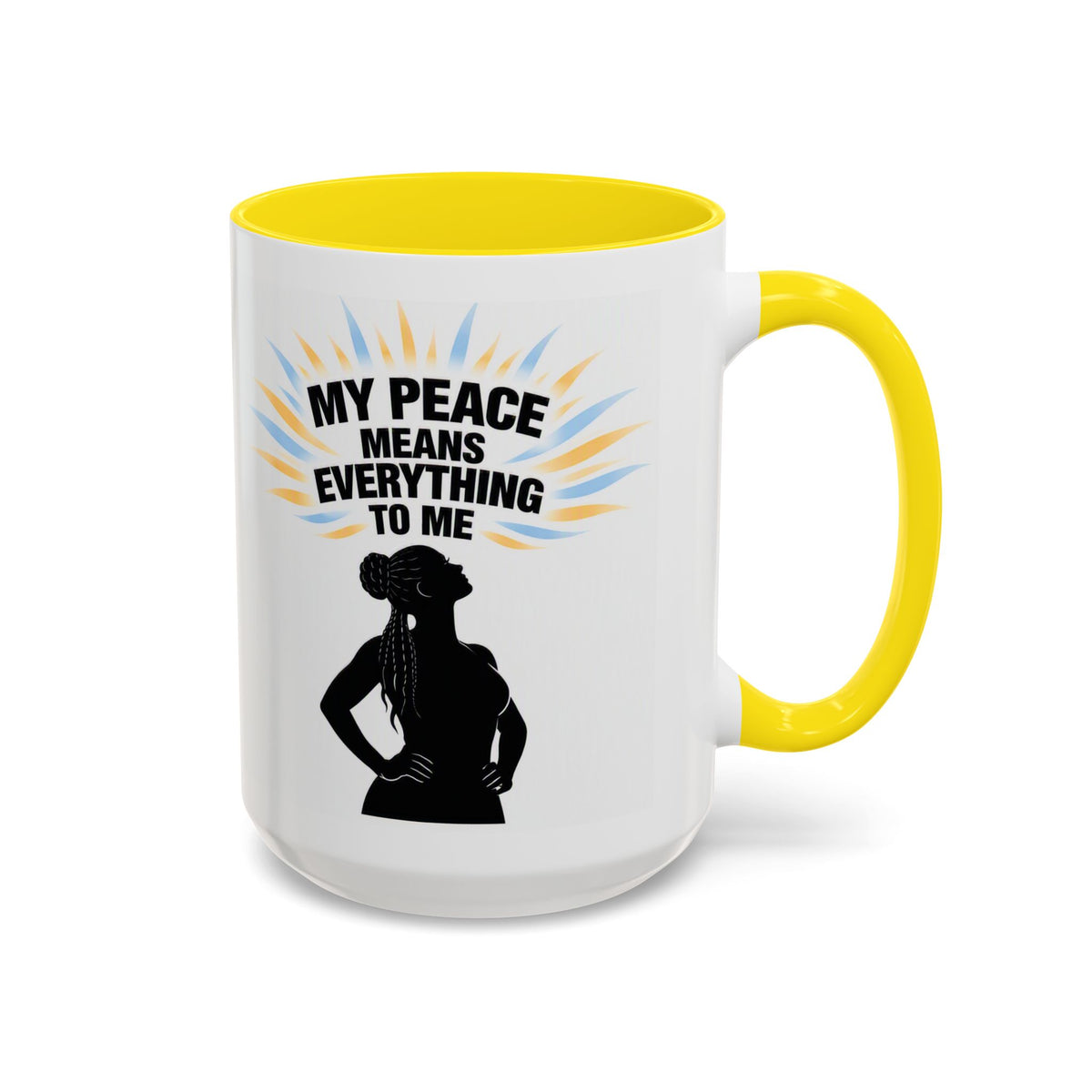 My Peace Means Everything to Me Accent Coffee Mug — Inspirational Self-Care Ceramic Mug