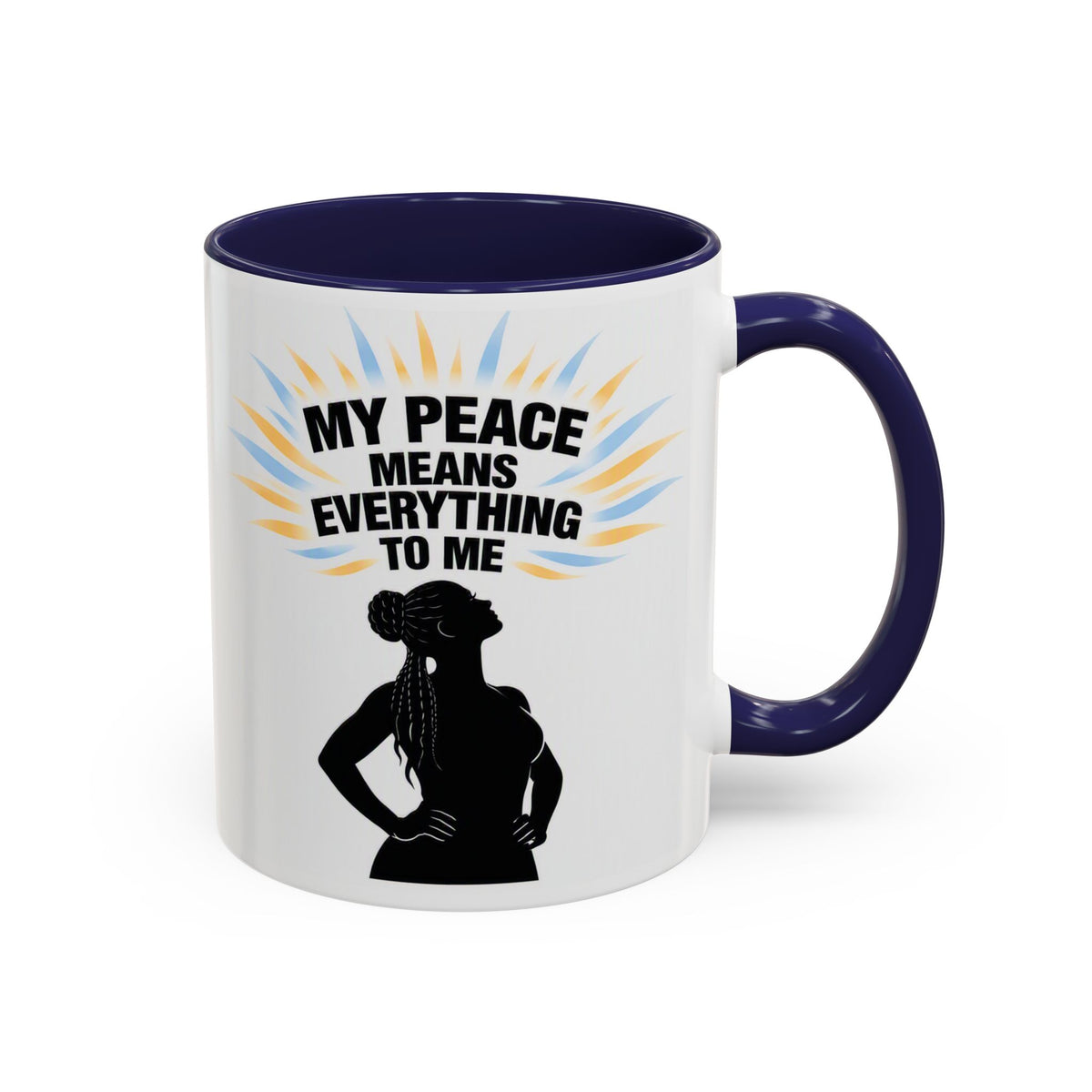 My Peace Means Everything to Me Accent Coffee Mug — Inspirational Self-Care Ceramic Mug