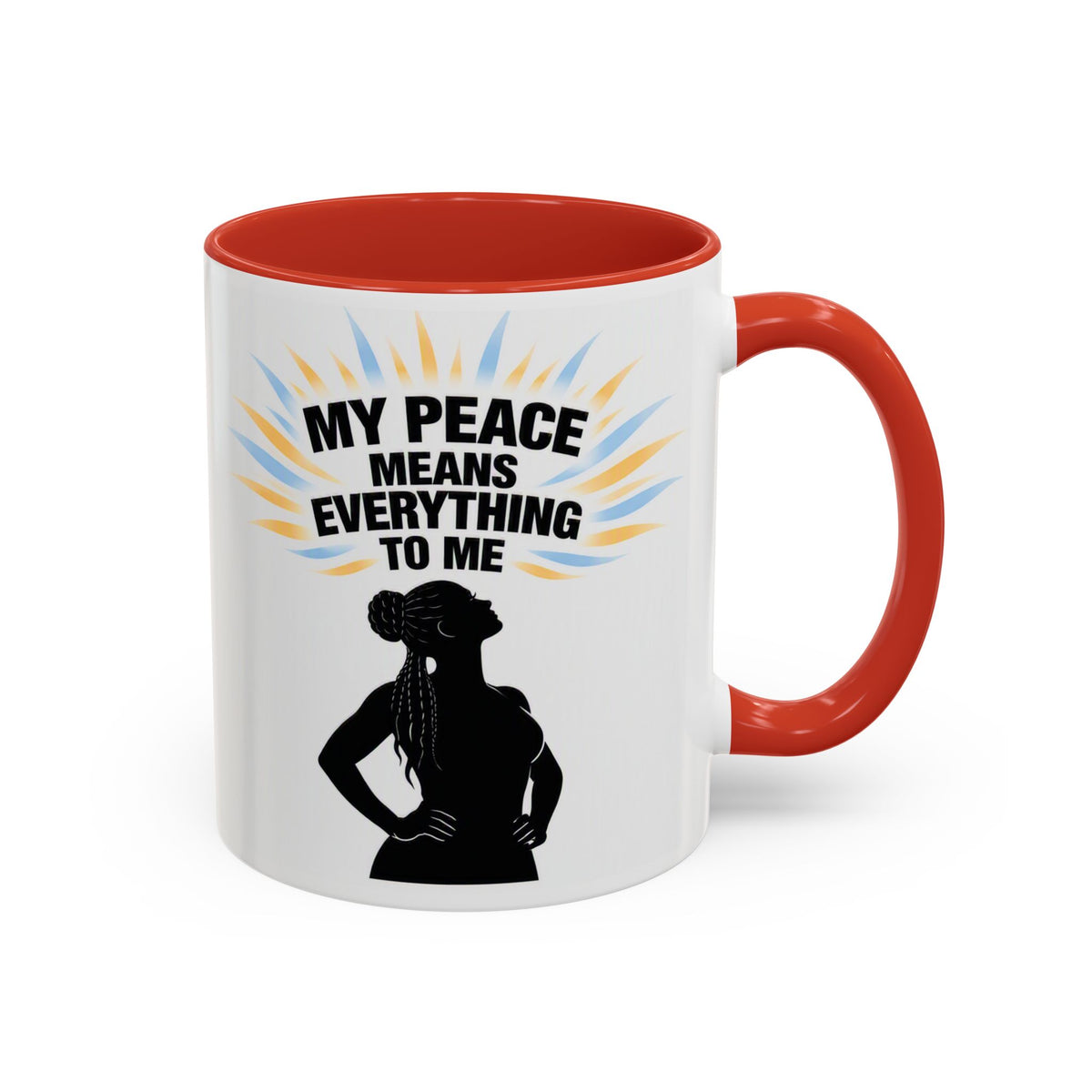 My Peace Means Everything to Me Accent Coffee Mug — Inspirational Self-Care Ceramic Mug