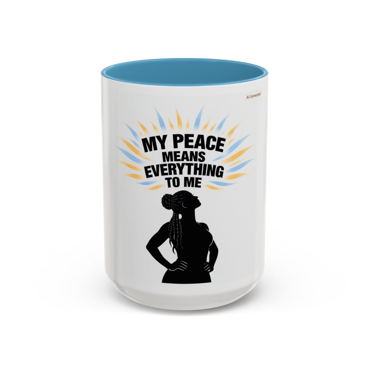 My Peace Means Everything to Me Accent Coffee Mug — Inspirational Self-Care Ceramic Mug
