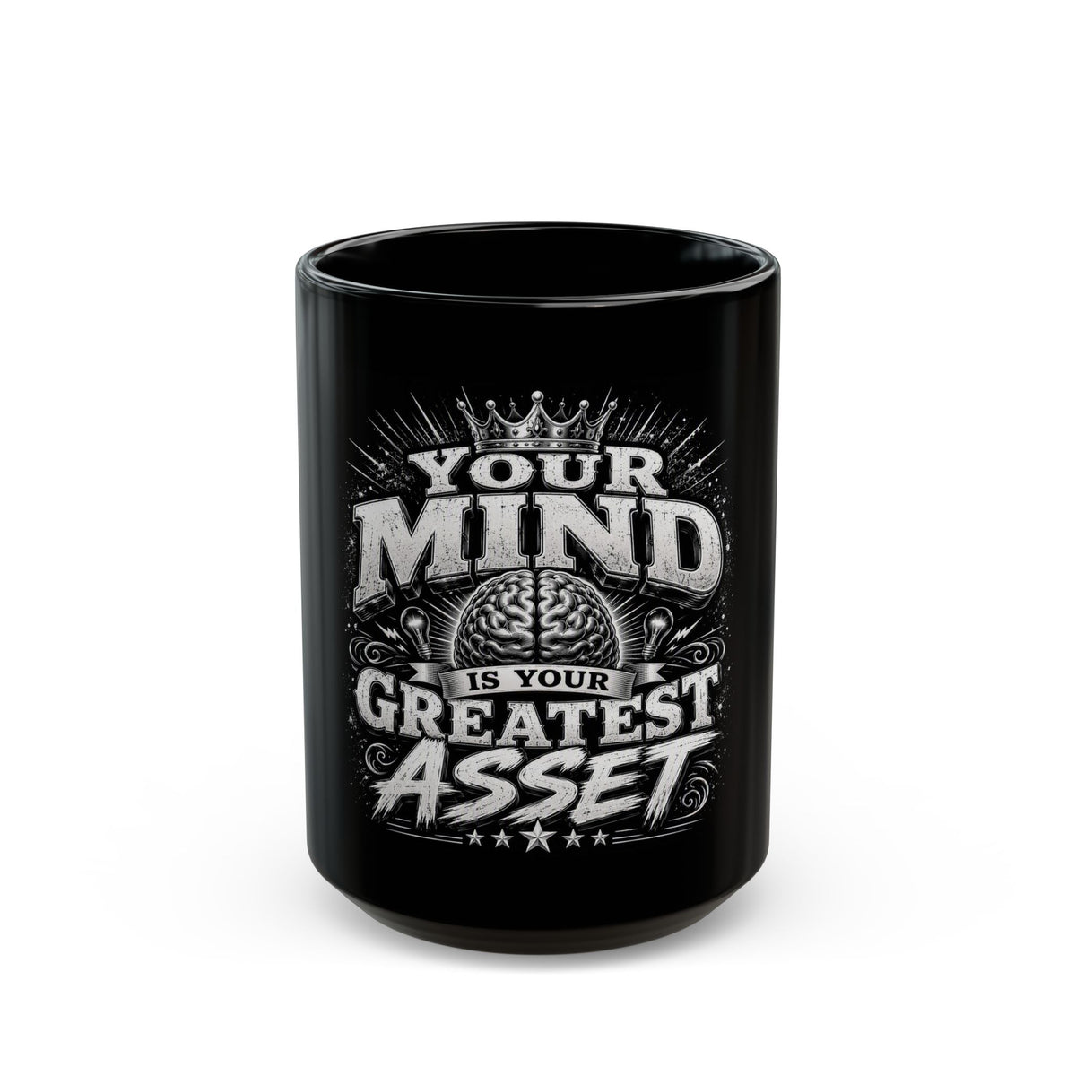 Inspirational Black Mug - "Your Mind Is Your Greatest Asset" Coffee Cup