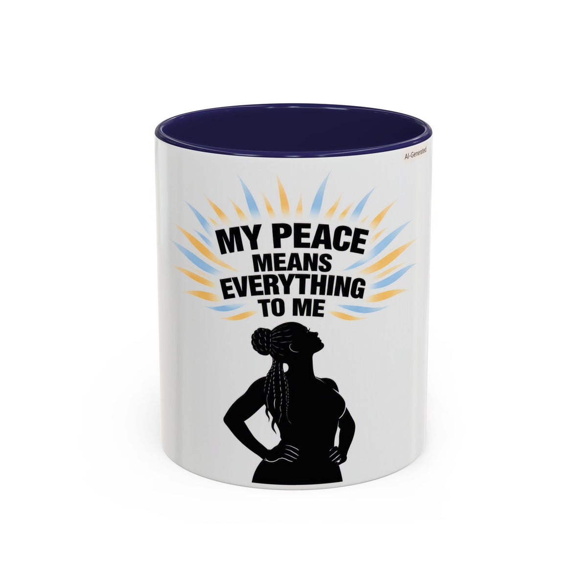 My Peace Means Everything to Me Accent Coffee Mug — Inspirational Self-Care Ceramic Mug