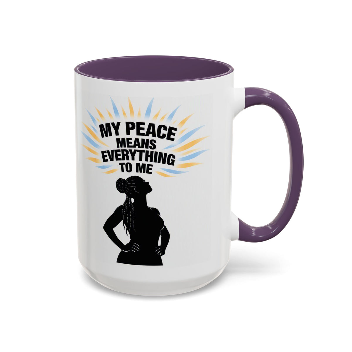 My Peace Means Everything to Me Accent Coffee Mug — Inspirational Self-Care Ceramic Mug