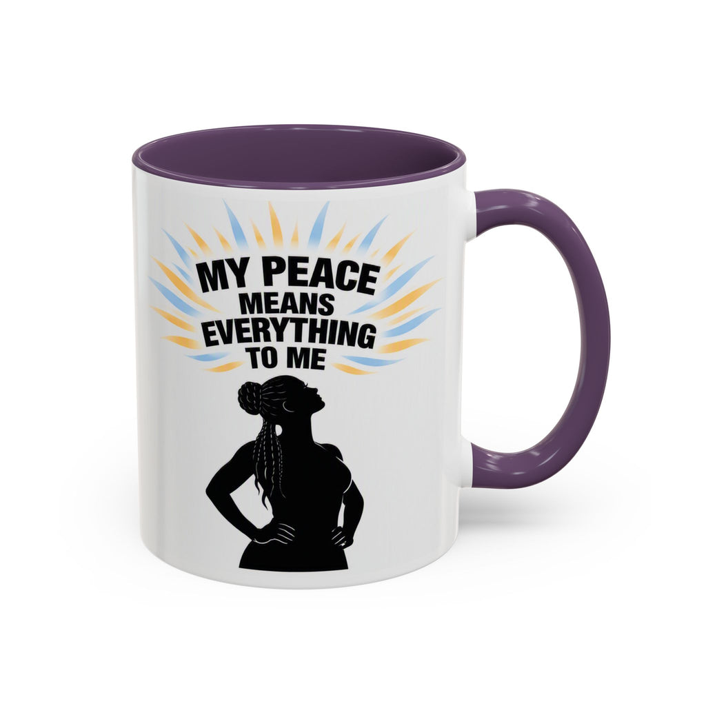 My Peace Means Everything to Me Accent Coffee Mug — Inspirational Self-Care Ceramic Mug