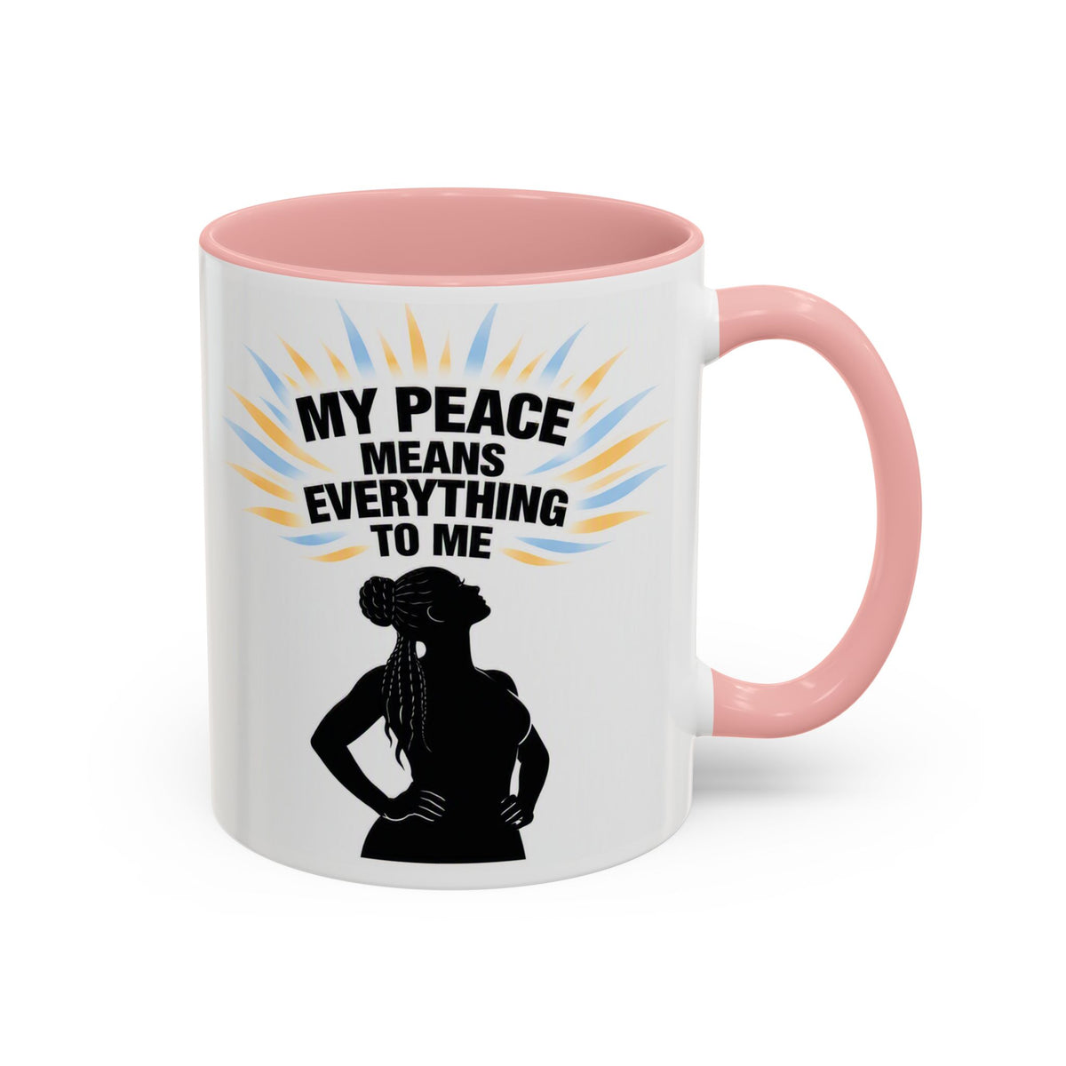 My Peace Means Everything to Me Accent Coffee Mug — Inspirational Self-Care Ceramic Mug