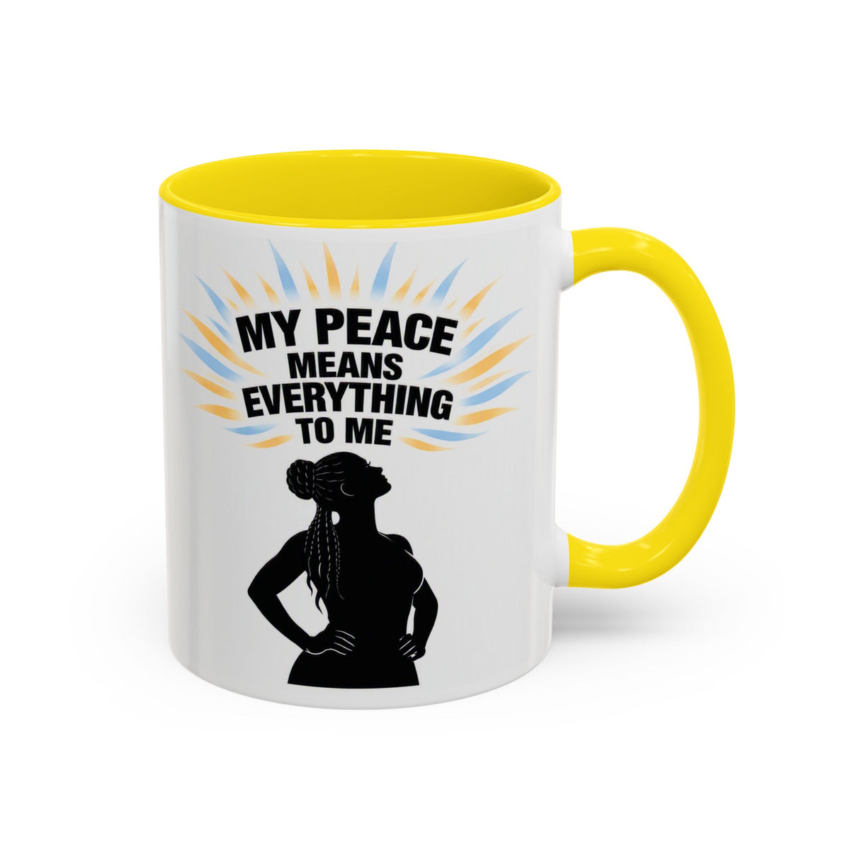 My Peace Means Everything to Me Accent Coffee Mug — Inspirational Self-Care Ceramic Mug