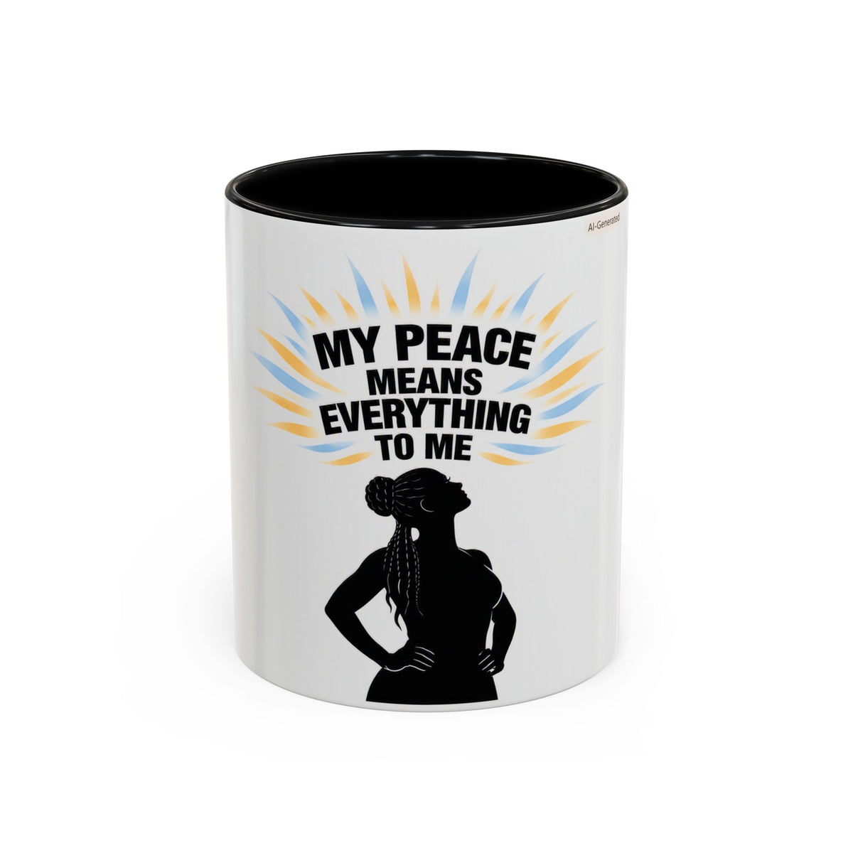 My Peace Means Everything to Me Accent Coffee Mug — Inspirational Self-Care Ceramic Mug