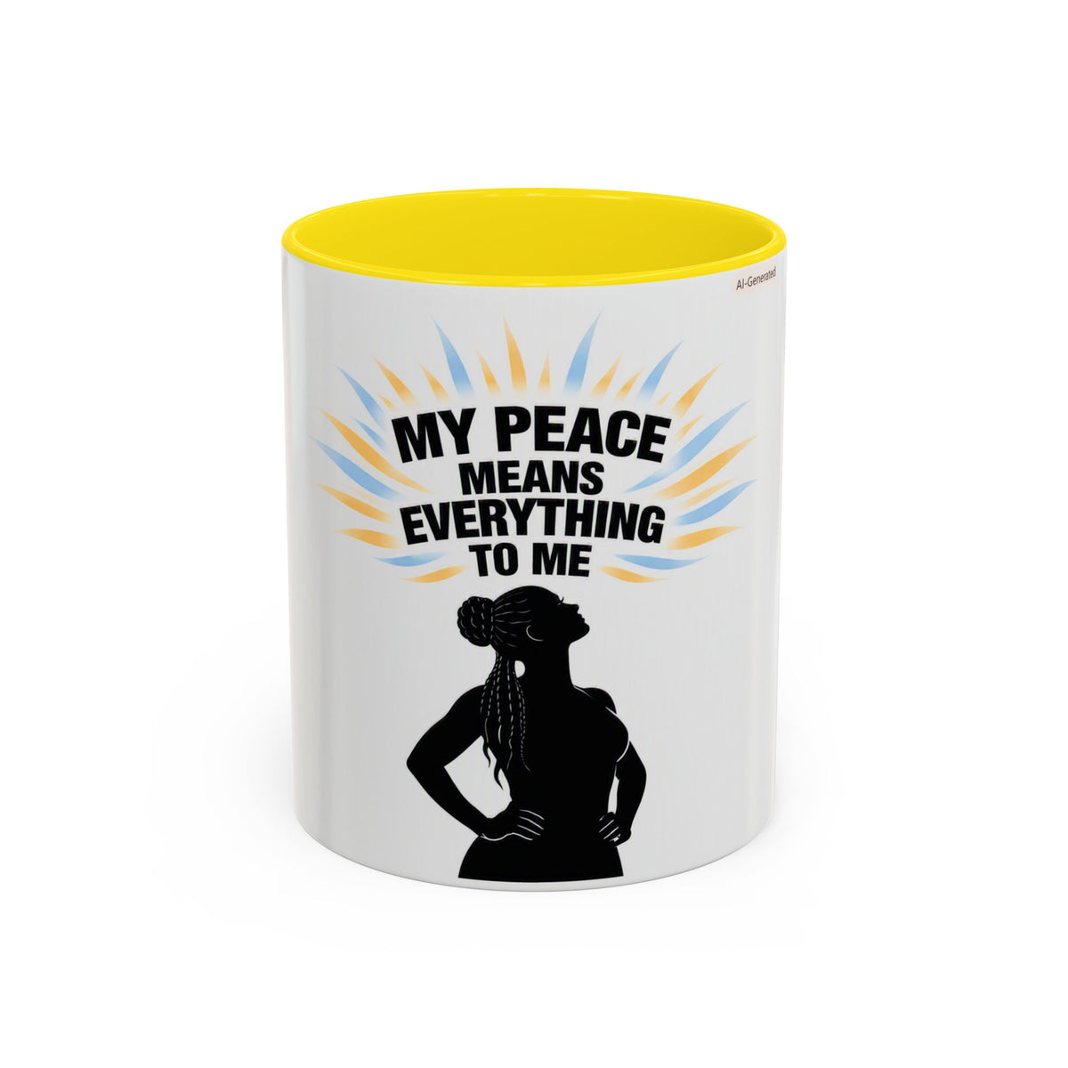 My Peace Means Everything to Me Accent Coffee Mug — Inspirational Self-Care Ceramic Mug