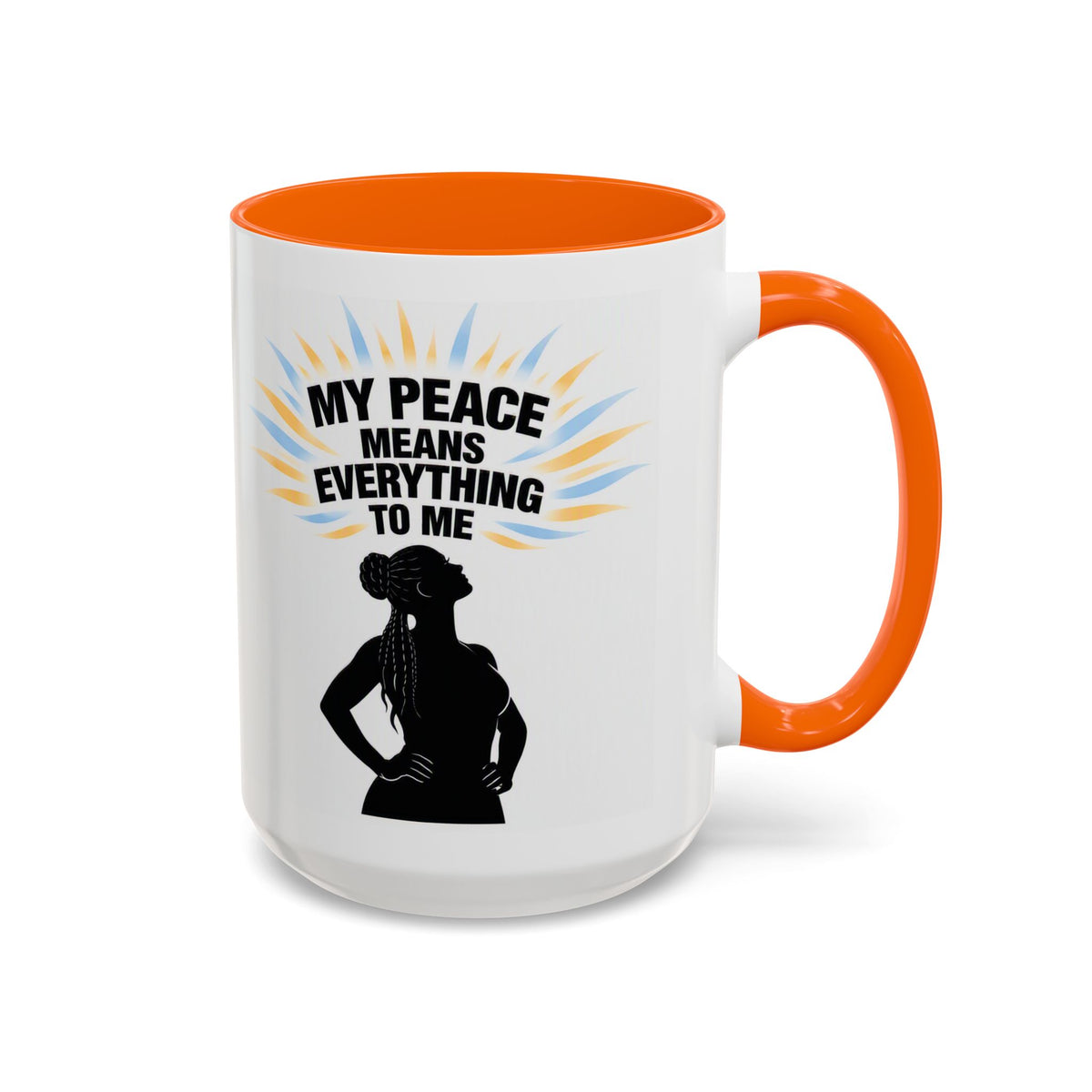 My Peace Means Everything to Me Accent Coffee Mug — Inspirational Self-Care Ceramic Mug