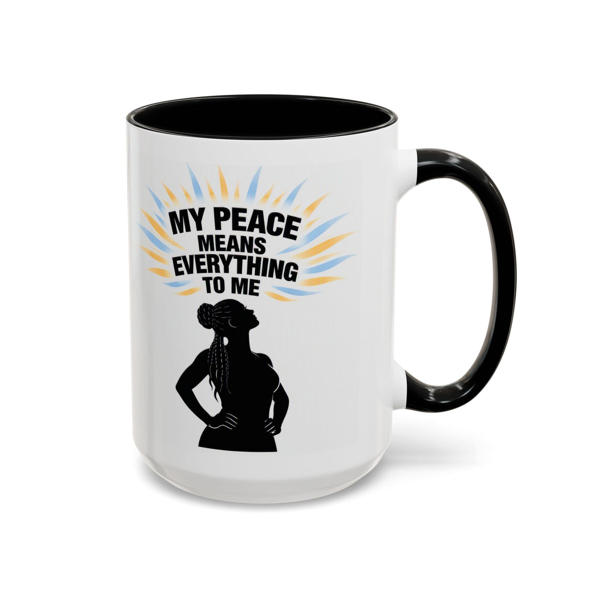 My Peace Means Everything to Me Accent Coffee Mug — Inspirational Self-Care Ceramic Mug