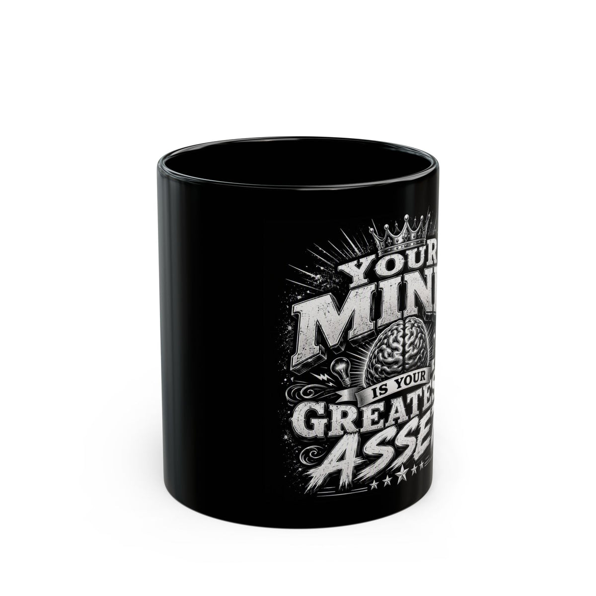 Inspirational Black Mug - "Your Mind Is Your Greatest Asset" Coffee Cup