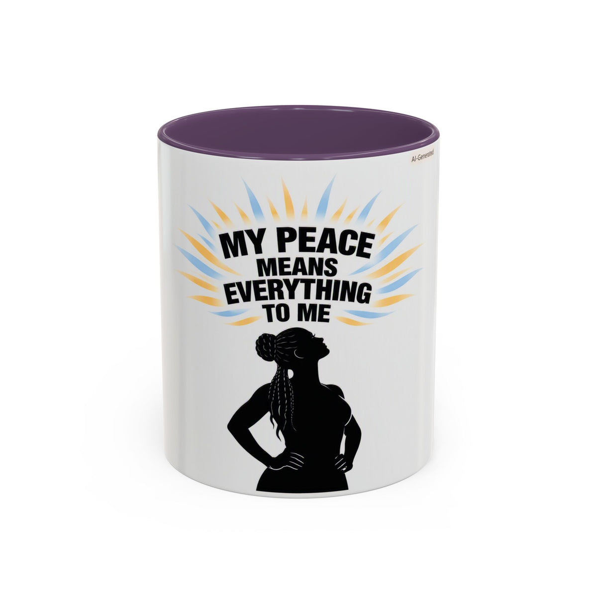 My Peace Means Everything to Me Accent Coffee Mug — Inspirational Self-Care Ceramic Mug
