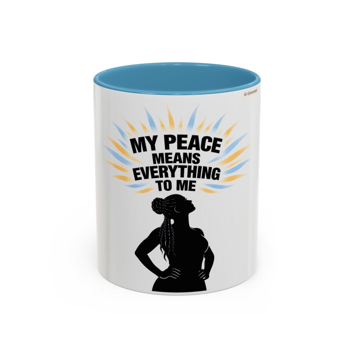 My Peace Means Everything to Me Accent Coffee Mug — Inspirational Self-Care Ceramic Mug