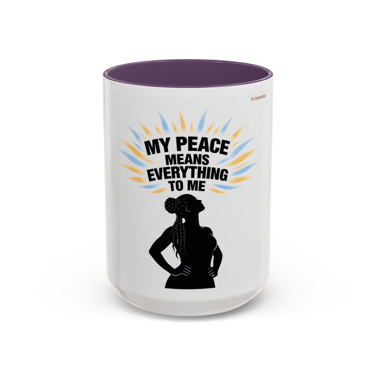 My Peace Means Everything to Me Accent Coffee Mug — Inspirational Self-Care Ceramic Mug