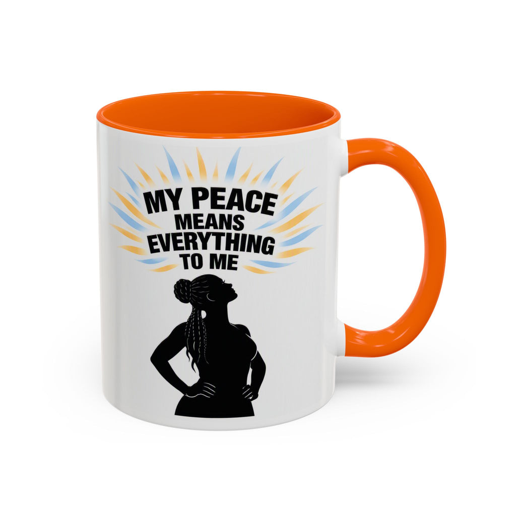 My Peace Means Everything to Me Accent Coffee Mug — Inspirational Self-Care Ceramic Mug