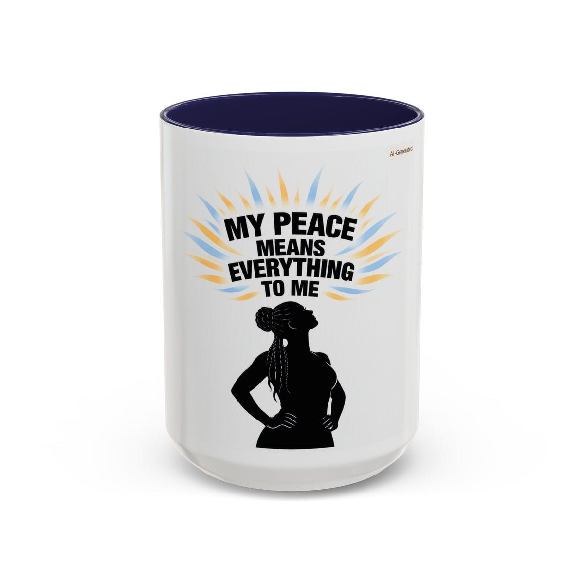 My Peace Means Everything to Me Accent Coffee Mug — Inspirational Self-Care Ceramic Mug