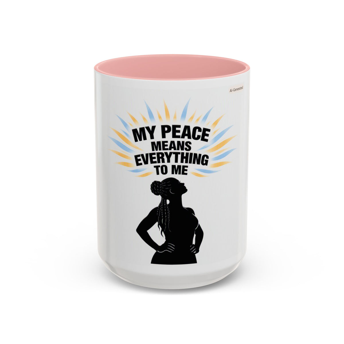 My Peace Means Everything to Me Accent Coffee Mug — Inspirational Self-Care Ceramic Mug