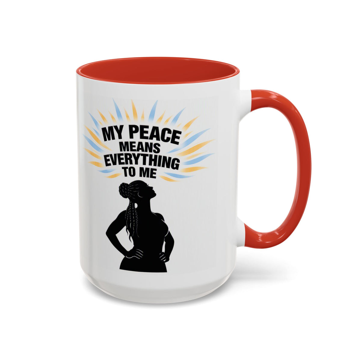 My Peace Means Everything to Me Accent Coffee Mug — Inspirational Self-Care Ceramic Mug