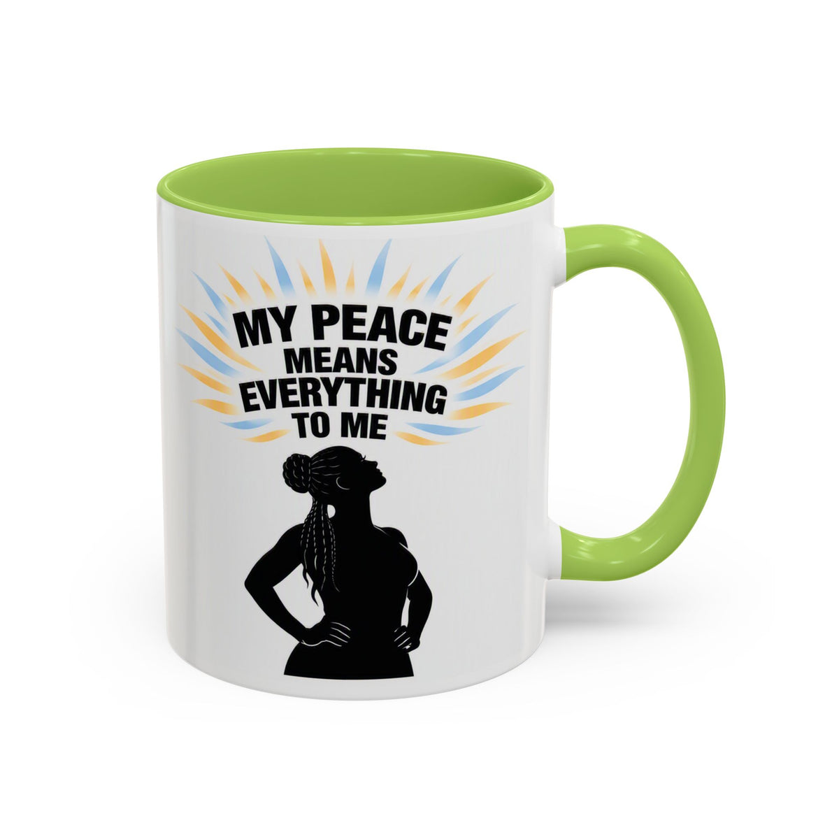 My Peace Means Everything to Me Accent Coffee Mug — Inspirational Self-Care Ceramic Mug