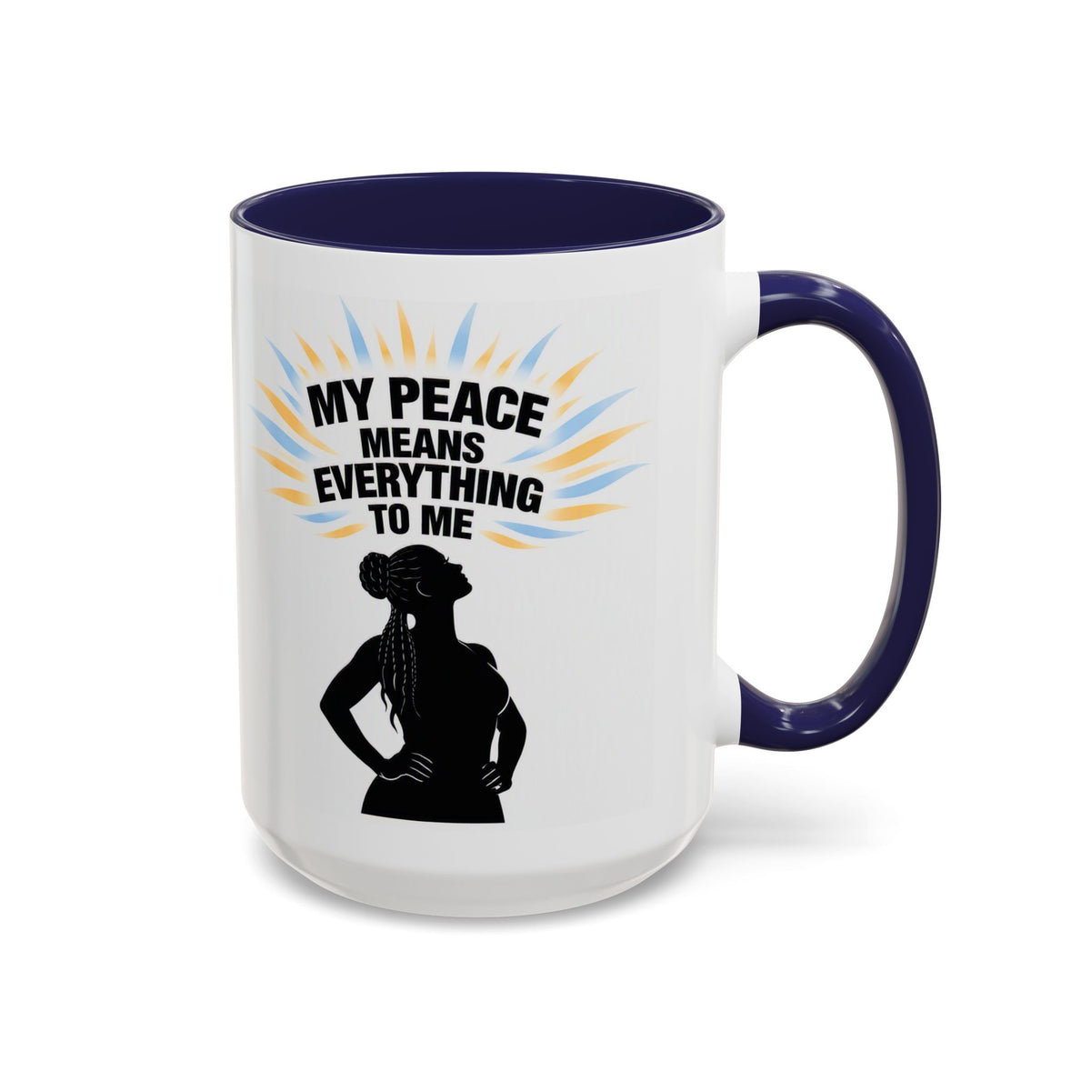 My Peace Means Everything to Me Accent Coffee Mug — Inspirational Self-Care Ceramic Mug