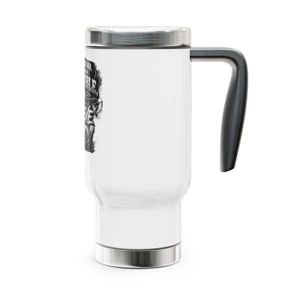 Travel Mug — “I Believe God” Inspirational Stainless Steel 14oz with Handle
